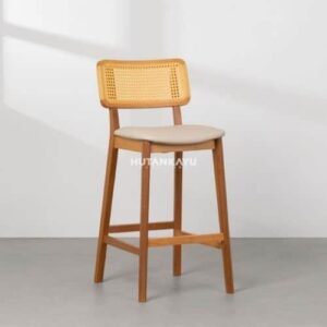 Kursi Bar Bronze Rotan Cafe Bar Stool Chair