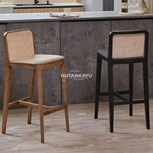 Kursi Bar Metro Rattan Cafe Bar Stool Chair