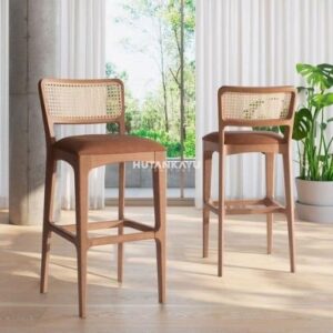 Kursi Bar Prisma Rotan Jati Cafe Bar Stool Chair