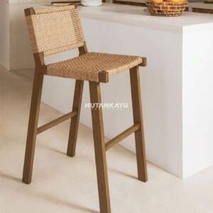 Kursi Bar Rayang Rotan Cafe Bar Stool Chair