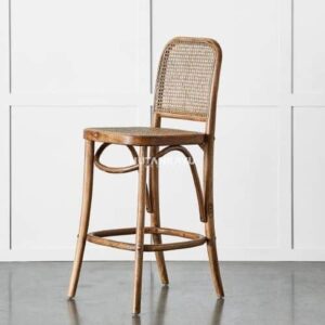 Kursi Bar Sleek Rattan Cafe Bar Stool Chair