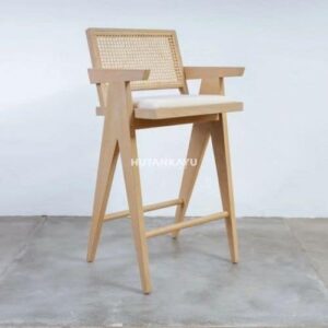 Kursi Bar Timbro Rotan Cafe Bar Stool Chair