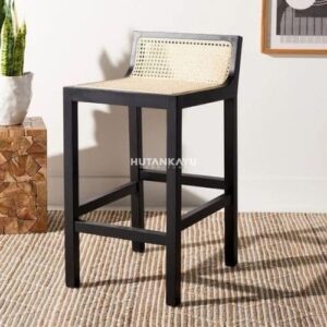 Kursi Bar Zenith Rattan Cafe Bar Stool Chair