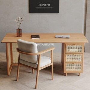 Meja Kerja Belajar RattanDesk Meja Kantor Minimalis