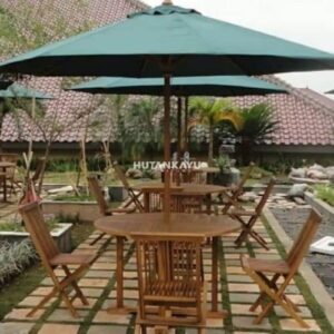 Meja Payung Taman Airy Outdoor Lipat Cafe Jati
