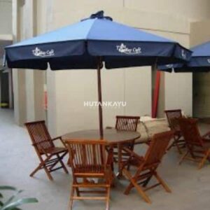 Meja Payung Taman Aristo Outdoor Lipat Cafe Jati