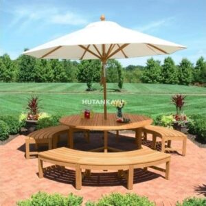 Meja Payung Taman Arjun Outdoor Lipat Cafe Jati