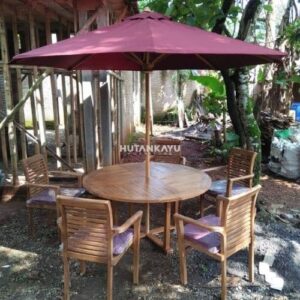 Meja Payung Taman Dewa Outdoor Lipat Cafe Jati