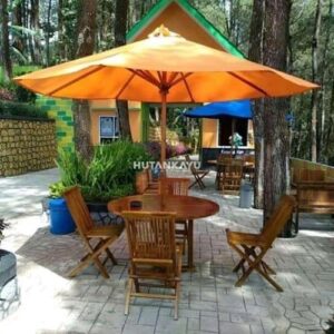 Meja Payung Taman Lazy Outdoor Lipat Cafe Jati