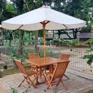 Meja Payung Taman Lounge Outdoor Lipat Cafe Jati
