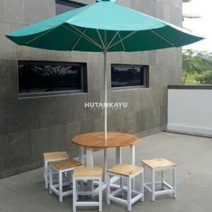 Meja Payung Taman Nest Outdoor Lipat Cafe Jati