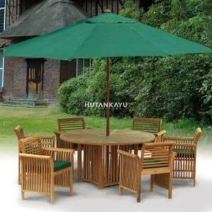 Meja Payung Taman Outda Outdoor Lipat Cafe Jati