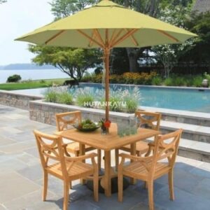 Meja Payung Taman Palm Outdoor Lipat Cafe Jati