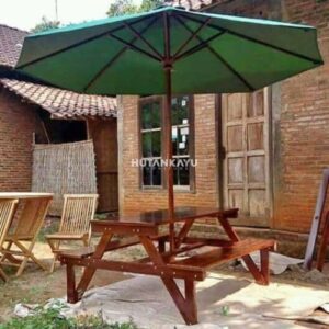Meja Payung Taman Serene Outdoor Lipat Cafe Jati
