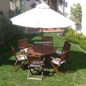 Meja Payung Taman Sultan Outdoor Lipat Cafe Jati