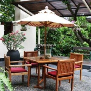 Meja Payung Taman Umbre Outdoor Lipat Cafe Jati