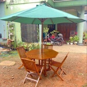 Meja Payung Taman Veranda Outdoor Lipat Cafe Jati
