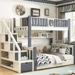 Tempat Tidur Tingkat Grey Dipan Tingkat Anak Ranjang Susun