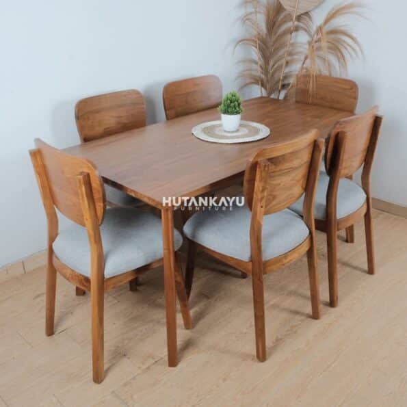 set meja makan mainimalis custom furnitur jepara
