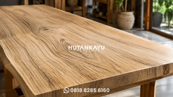 Detail serat kayu jati premium