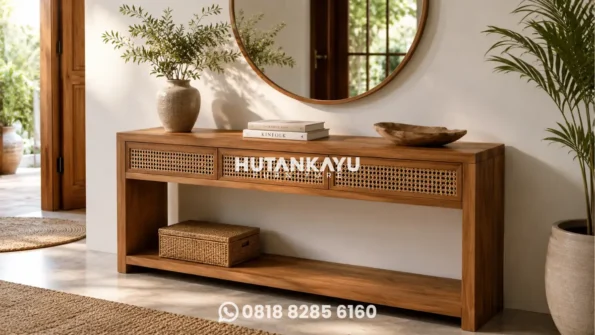 Meja Dinding Minimalis Kayu Jati